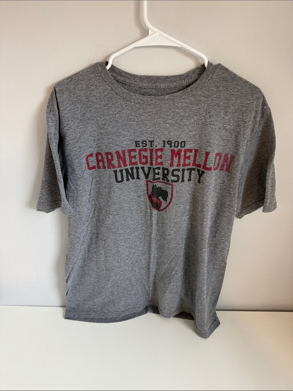 Gray Carnegie Mellon University Graphic Tee with Maroon Accents
